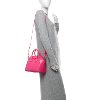 GIVENCHY Shiny Lord Calfskin Mini Antigona Shocking Pink