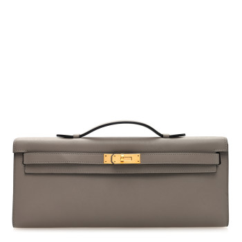 HERMES Swift Kelly Cut Clutch Pochette Gris Asphalte