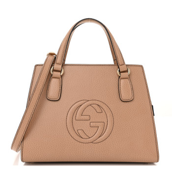 GUCCI Dollar Calfskin Medium Soho Top Handle Satchel Camelia
