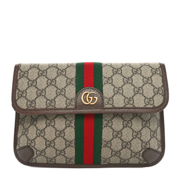 GUCCI GG Supreme Monogram Web Small Ophidia Belt Bag Brown