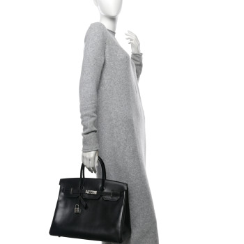 HERMES Box Guilloche Birkin 35 Black