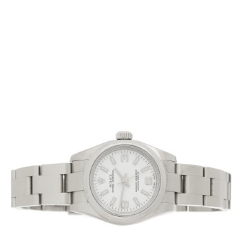 ROLEX Stainless Steel 26mm Oyster Perpetual Watch White 176200