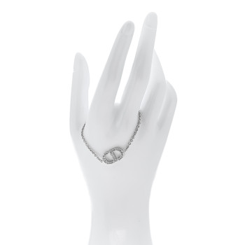 CHRISTIAN DIOR Crystal CD Bracelet Silver