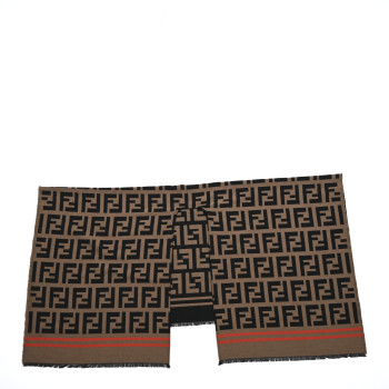 FENDI Wool Silk FF Poncho Camel