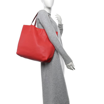 HERMES Taurillon Clemence Double Sens 36 Reversible Tote Rubis Bougainvillea