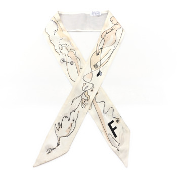 CHRISTIAN DIOR Silk ABCDior F Mitzah Scarf White Multicolor
