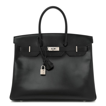 HERMES Box Guilloche Birkin 35 Black