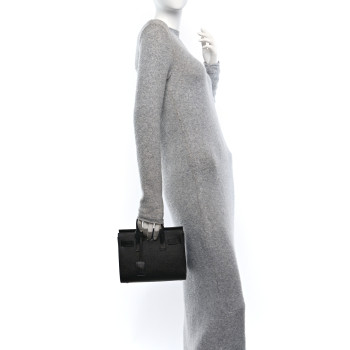 SAINT LAURENT Grained Calfskin Nano Sac De Jour Black