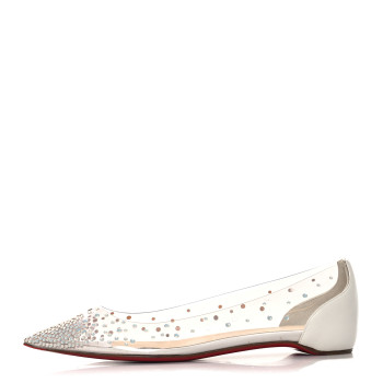 CHRISTIAN LOUBOUTIN PVC Specchio Degrastrass Flats 37 White