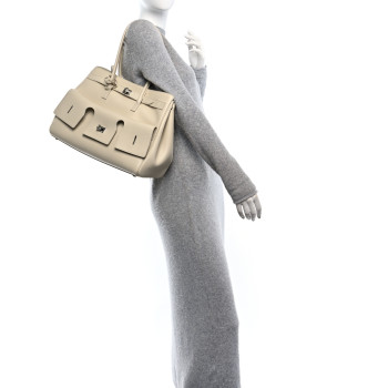 BALENCIAGA Smooth Calfskin Medium Bel Air Carry All Bag Soya
