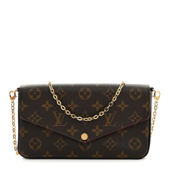 LOUIS VUITTON Monogram Pochette Felicie Chain Wallet Fuchsia