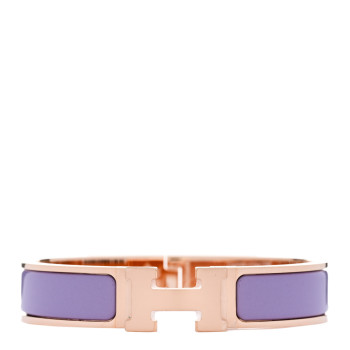 HERMES Enamel Narrow Clic Clac H Bracelet PM Lilas