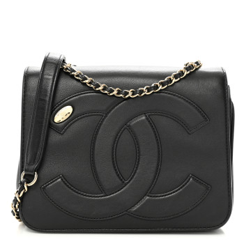CHANEL Lambskin CC Mania Flap Bag Black