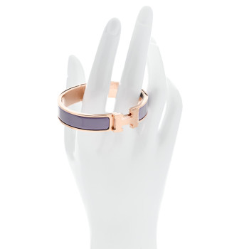HERMES Enamel Narrow Clic Clac H Bracelet PM Lilas