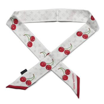 LOUIS VUITTON LV X TM Silk Monogram Cerises Bandeau White