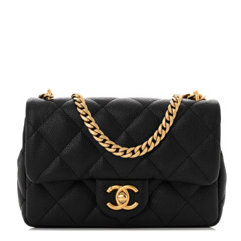 CHANEL Caviar Quilted Mini Sweetheart Flap Black