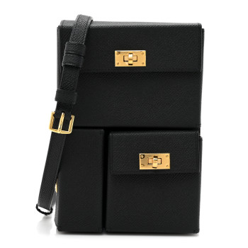HERMES Epsom Kelly Multi Pocket Pochette To Go Black