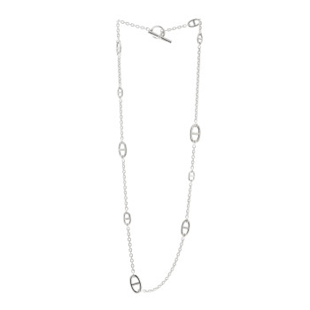 HERMES Sterling Silver Farandole Necklace 80
