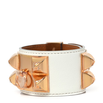 HERMES Epsom Collier de Chien CDC Bracelet T2 White
