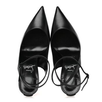 CHRISTIAN LOUBOUTIN Calfskin Condora Sling 100 Pumps 38.5 Black