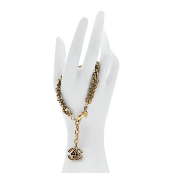 CHANEL Crystal Paris Byzance CC Bracelet Gold