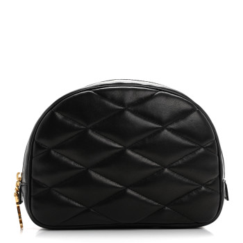 SAINT LAURENT Lambskin Quilted Lolita Cosmetic Pouch Black