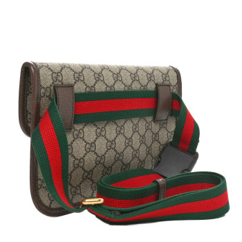 GUCCI GG Supreme Monogram Neo Vintage Web Belt Bag Brown