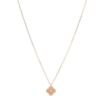 VAN CLEEF & ARPELS 18K Rose Gold Sweet Alhambra Pendant Necklace