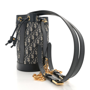CHRISTIAN DIOR Oblique Small Drawstring Backpack Blue