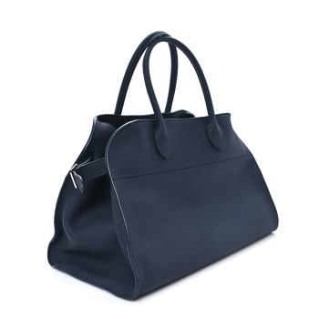 THE ROW Matte Grained Calfskin Soft Margaux 15 Marine