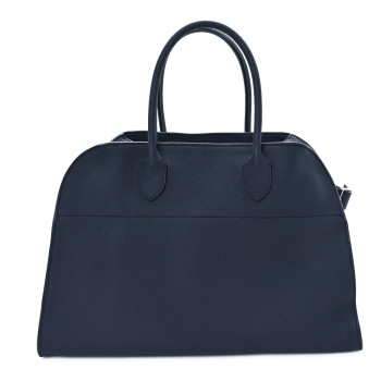 THE ROW Matte Grained Calfskin Soft Margaux 15 Marine