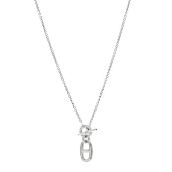HERMES Sterling Silver Amulette Chaine d'Ancre Necklace