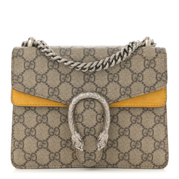 GUCCI GG Supreme Monogram Mini Dionysus Shoulder Bag Yellow