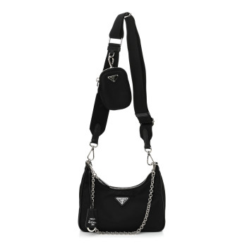 PRADA Nylon Re-Edition 2005 Shoulder Bag Black