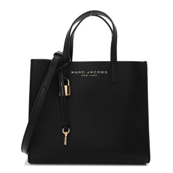 MARC JACOBS Calfskin Mini Grind Tote Bag Black