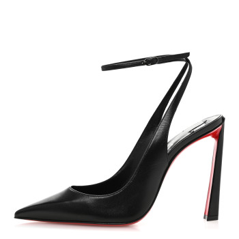 CHRISTIAN LOUBOUTIN Calfskin Condora Sling 100 Pumps 38.5 Black
