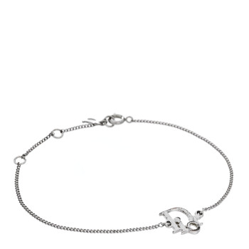 CHRISTIAN DIOR Metal Logo Bracelet Silver