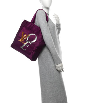 LOUIS VUITTON Satin Sequin Thats Love Tote Violet