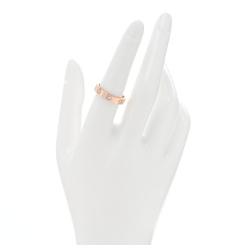 CARTIER 18K Pink Gold Diamond 4mm LOVE Wedding Band Ring 55 7.25