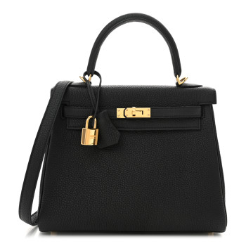 HERMES Togo Kelly Retourne 25 Black