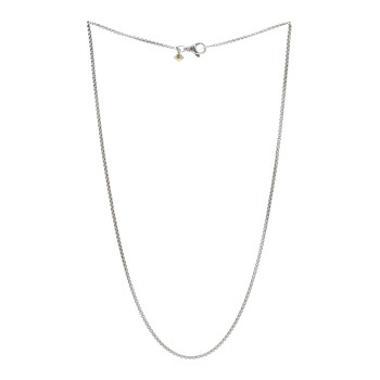 DAVID YURMAN Sterling Silver 14K Yellow Gold 1.7mm Baby Box Chain Necklace 18"