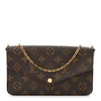 LOUIS VUITTON Monogram Pochette Felicie Chain Wallet Fuchsia