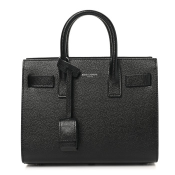 SAINT LAURENT Grained Calfskin Nano Sac De Jour Black