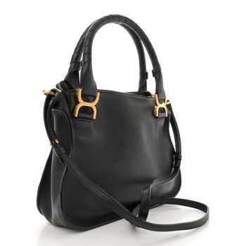 CHLOE Calfskin Small Marcie Satchel Black