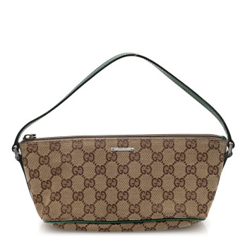 GUCCI Monogram Boat Pochette Green
