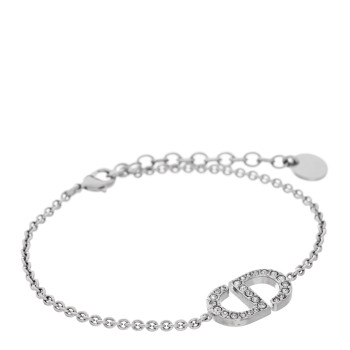 CHRISTIAN DIOR Crystal CD Bracelet Silver