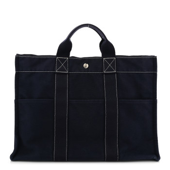 HERMES Canvas Fourre Tout MM Navy