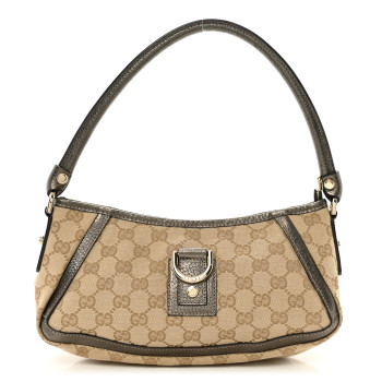 GUCCI Monogram D Ring Abbey Pochette Pewter
