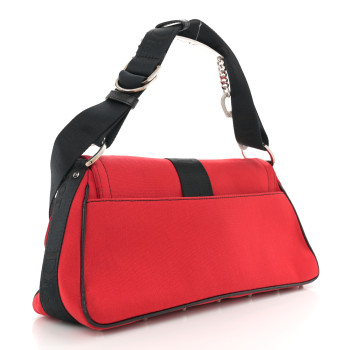 CHRISTIAN DIOR Silk Jersey Crystal Hardcore Clutch Red