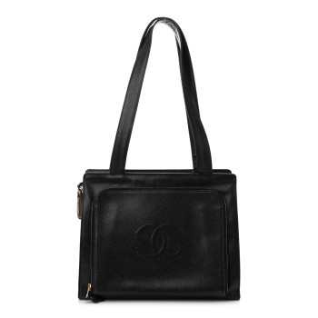CHANEL Caviar CC Shoulder Bag Black